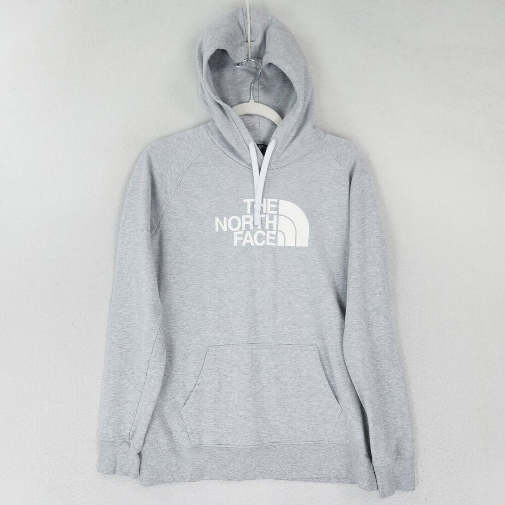 The North Face Sweater Women Medium Gray Half Dome Hoodie Hooded Pullover Casual